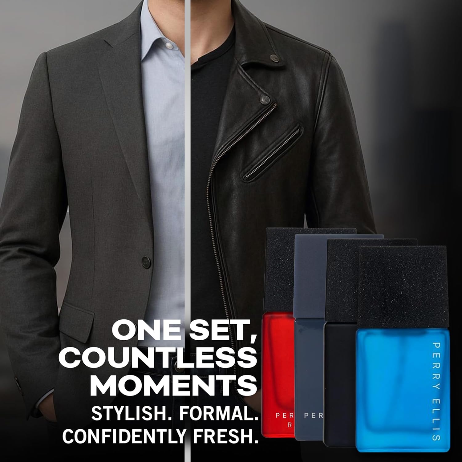 Perry Ellis Set de Regalo Mini para Hombres – Pack de 4 Perfumes EDT en Spray de Viaje (0.25 fl oz cada uno) - Imagen 3