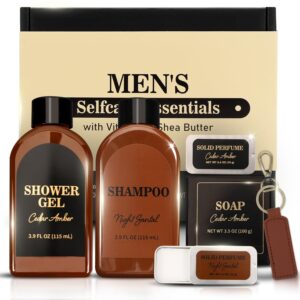 Body & Earth Men’s Bath & Body Gift Set – Cedarwood & Sandalwood Self Care Spa Kit for Men