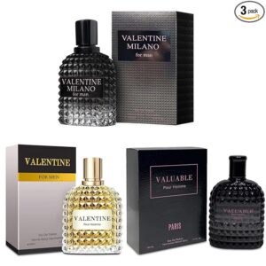 Men’s Cologne Gift Set – 3 Eau de Parfum Sprays with Woody, Floral & Fruity Notes (3.4 fl oz Each)